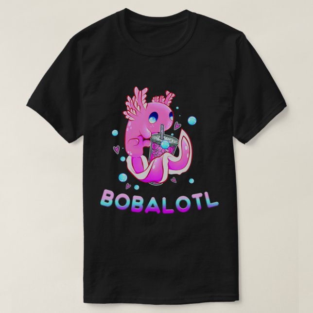 Camiseta Cute Axolotl Lover Bobalotl Boba Kawaii Anime Japa (Diseño del anverso)