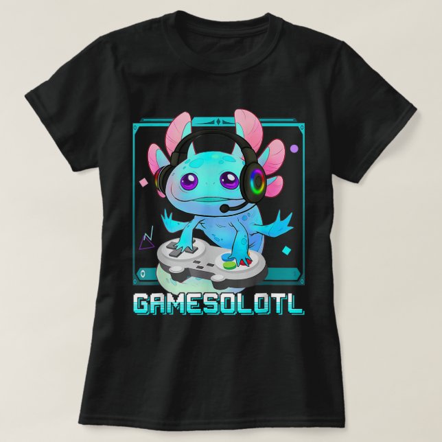 Camiseta Cute Axolotl Lover Gamesalotl Gaming Niños Axolotl (Diseño del anverso)