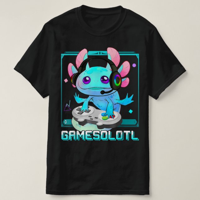 Camiseta Cute Axolotl Lover Gamesalotl Gaming Niños Axolotl (Diseño del anverso)