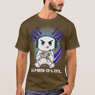 Camiseta Cute Axolotl Playing Console Video Games Axolotl G