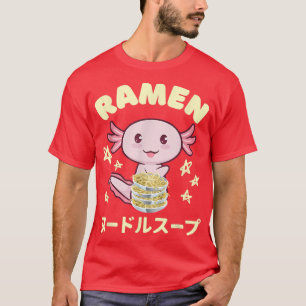 Camiseta Cute Axolotl Ramen Japonés Anime Noodles Boys Gir