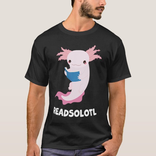 Camiseta Cute Axolotl Readsolotl Axolotl leyendo libro de p (Anverso)