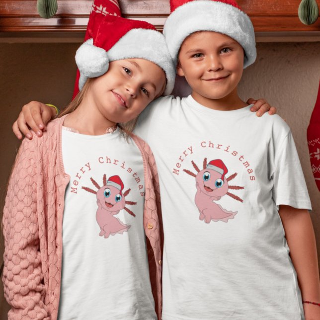 Camiseta Cute Axolotl Santa Merry Navidad (Subido por el creador)