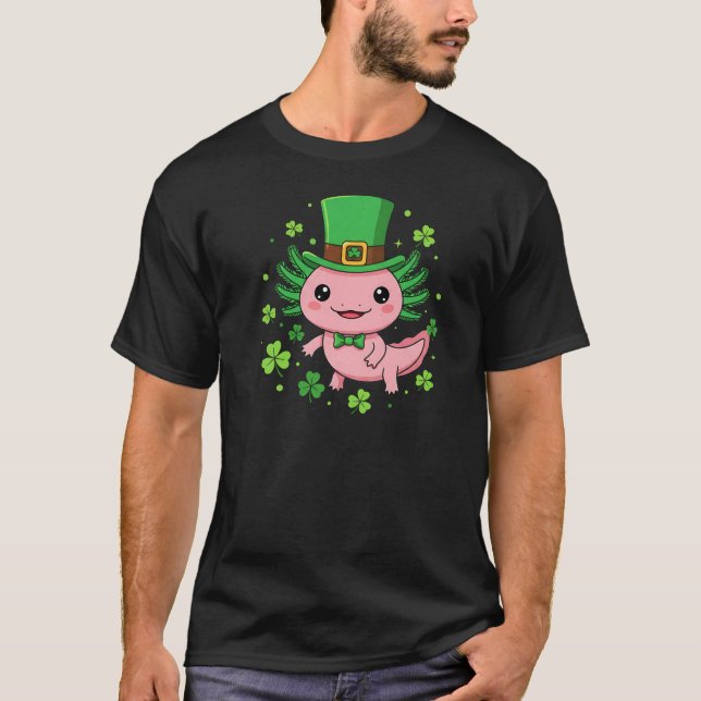 Camiseta ​Cute Axolotl St Patrick's Day Art (Anverso)