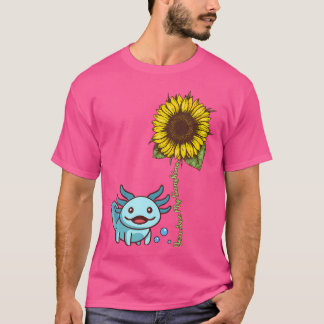 Camiseta Cute Axolotl Sunflower Mexicano Pescado Azul S