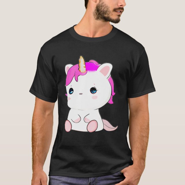 Camiseta Cute Axolotl Unicorn Cat Illustration (Anverso)