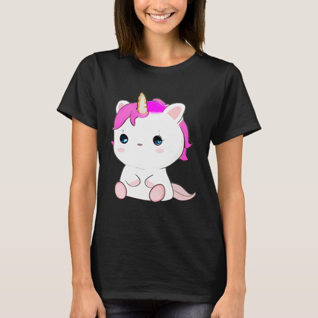 Camiseta Cute Axolotl Unicorn Cat Illustration (Anverso)