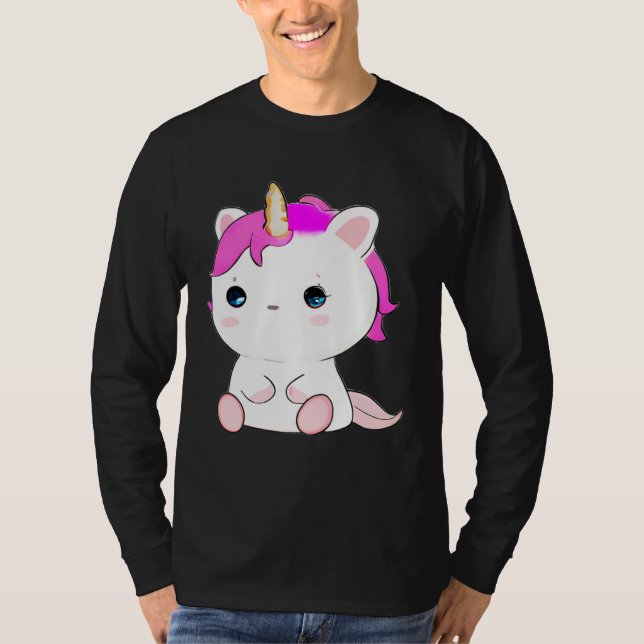Camiseta Cute Axolotl Unicorn Cat Illustration (Anverso)