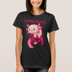 Camiseta Cute Axolotl Videojugador Juegos Kawaii Anime Axol
