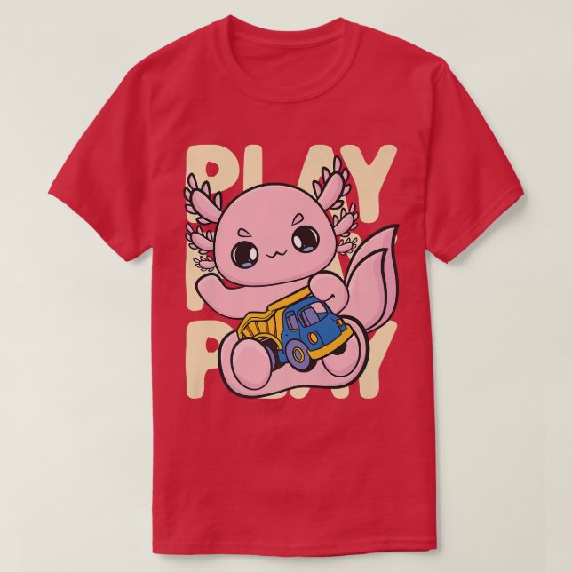 Camiseta Cute Axolotl With Truck For Trucker  (Diseño del anverso)
