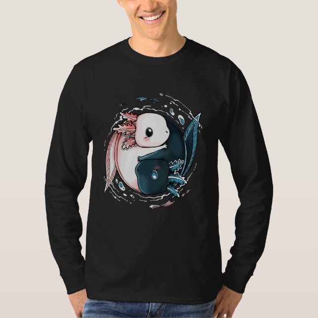 Camiseta Cute Axolotl Yin Yang Plush Mascotas Yin Yang Rept (Anverso)