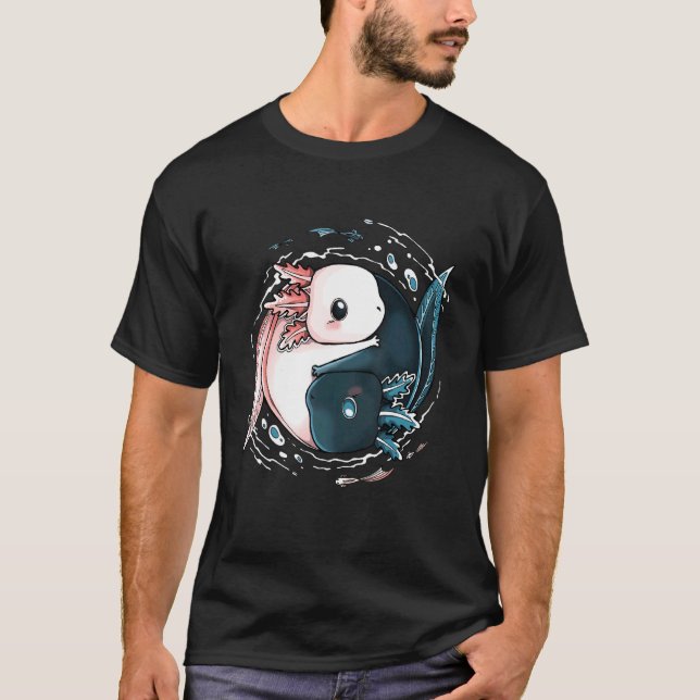 Camiseta Cute Axolotl Yin Yang Plush Mascotas Yin Yang Rept (Anverso)