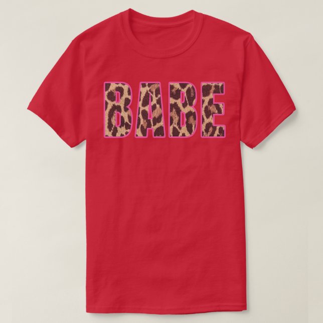 Camiseta Cute Babe Estampado de Leopardo Bridal Fiesta de D (Diseño del anverso)