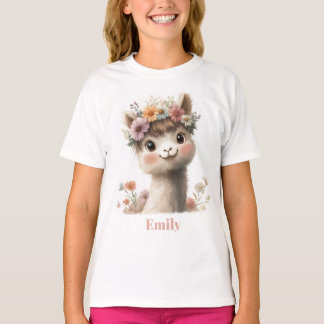 Camiseta Cute Baby Alpaca con nombre