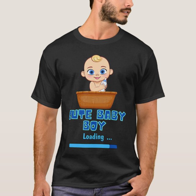 Camiseta Cute Baby Boy Loading Gender Party Pregnancy It's  (Anverso)