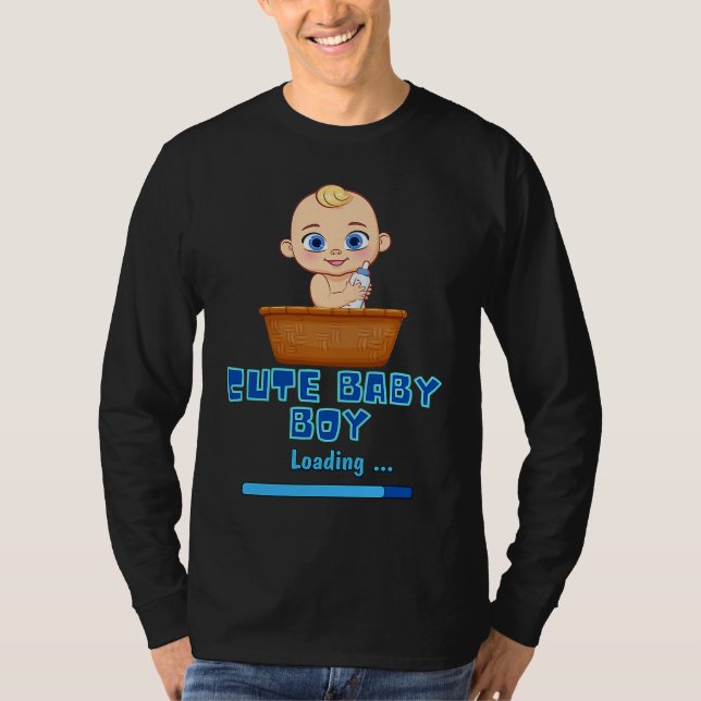 Camiseta Cute Baby Boy Loading Gender Party Pregnancy It's  (Anverso)