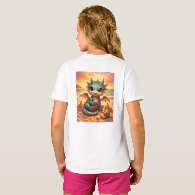 Camiseta Cute Baby Dragon at Sunest (Reverso completo)