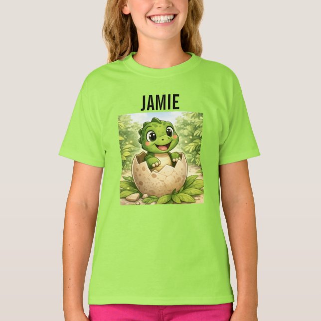 Camiseta Cute Baby Hatchling Dinosaur (Anverso)
