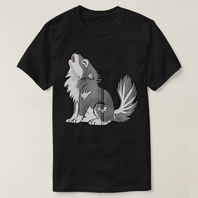 Camiseta Cute Baby Howling Wolf Cub Sketch Gifts Costume St (Diseño del anverso)