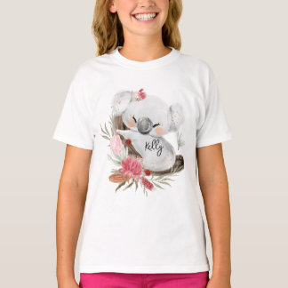Camiseta Cute Baby Koala Gold Speckle Nombre personalizado