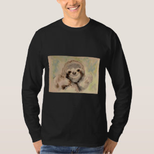 Camiseta Cute Baby Sloth Watercolor Suramérica Vida Silvest