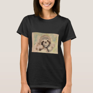 Camiseta Cute Baby Sloth Watercolor Suramérica Vida Silvest
