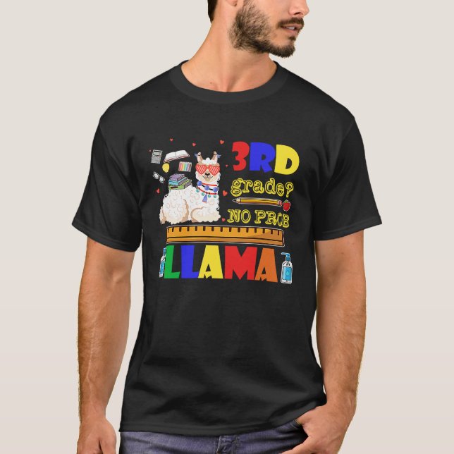 Camiseta Cute Back To School 3rd Grade No Prob Llama Teache (Anverso)