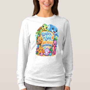 Camiseta Cute Bajo el Mar Cumpleaños Party Sticker 