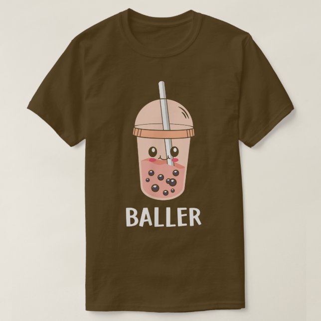 Camiseta Cute Baller Boba Tea Bubble Tea Anime Kawaii Neko  (Diseño del anverso)