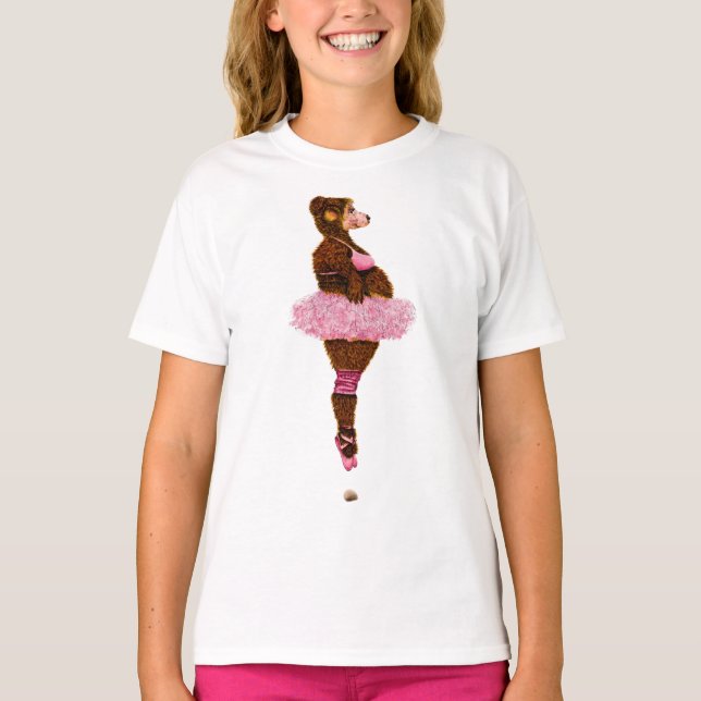 Camiseta Cute Ballerina Bear T-Shirt Pink Tutu (Anverso)