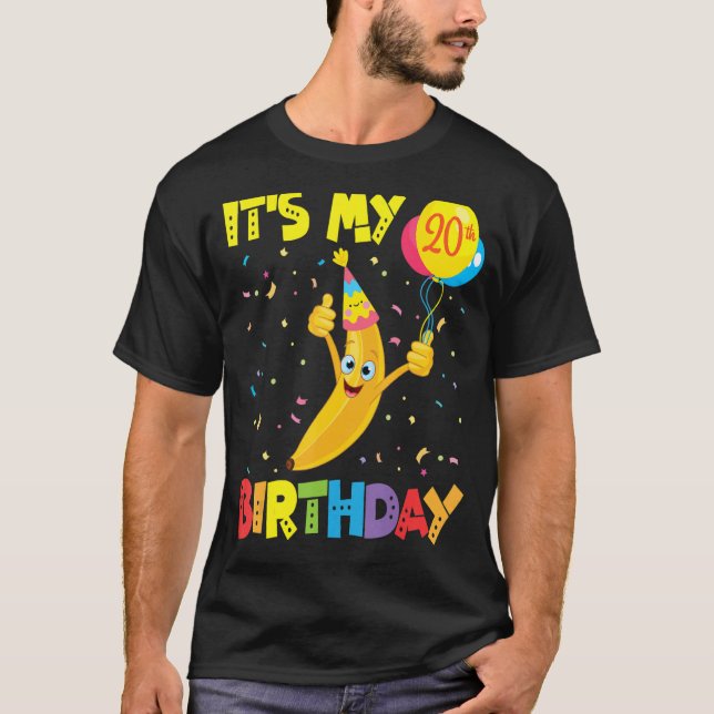 Camiseta Cute Banana Face Balloons Feliz Me Eres Mi 20° (Anverso)