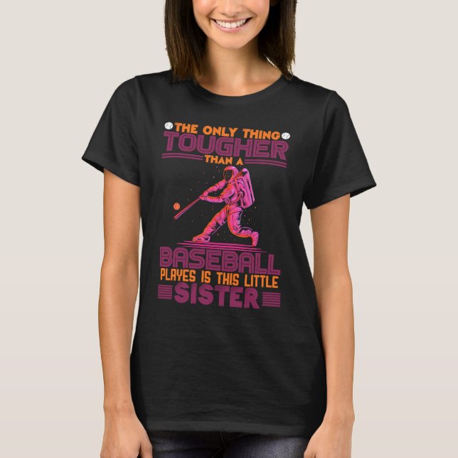 Camiseta Cute Baseball Sister Little Sister Of A Baseball P (Anverso)