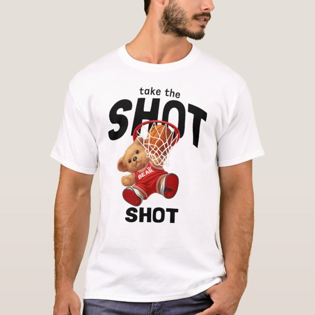 Camiseta Cute Basketball Bear Slam Dunk Tee (Anverso)