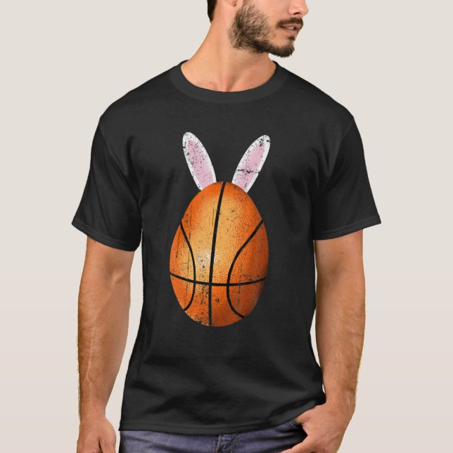Camiseta Cute Basketball Bunny Rabbit Eggs Easter Day 2022 (Anverso)