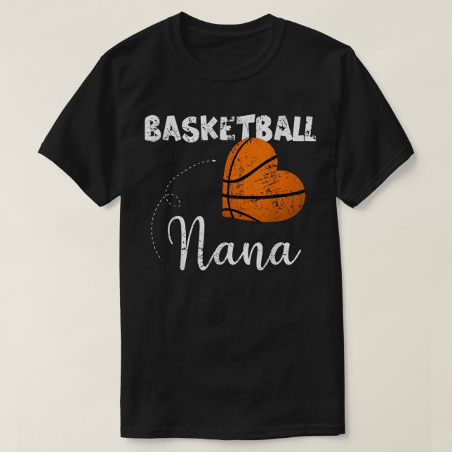 Camiseta Cute Basketball Heart Basketball Nana T-Shirt (Diseño del anverso)