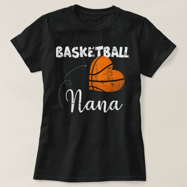 Camiseta Cute Basketball Heart Basketball Nana T-Shirt (Diseño del anverso)