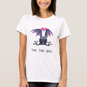 Camiseta Cute Bat Halloween T-Shirt Tu Texto Aquí