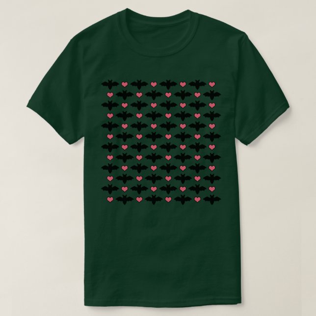 Camiseta Cute Bats Y Corazones De Halloween (Diseño del anverso)