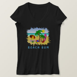 Camiseta Cute Beach Bum Fun Colorful Womens