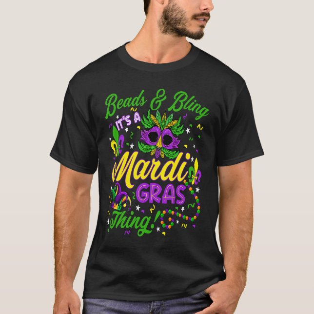 Camiseta Cute Beads & Bling It's A Mardi Gras Thing Mask Be (Anverso)