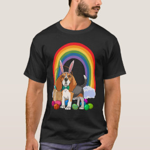 Camiseta Cute Beagle Bunny Dog Happy Easter Eggs