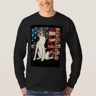 Camiseta Cute Beagle Dad American Flag Patriotic 4 De Julio
