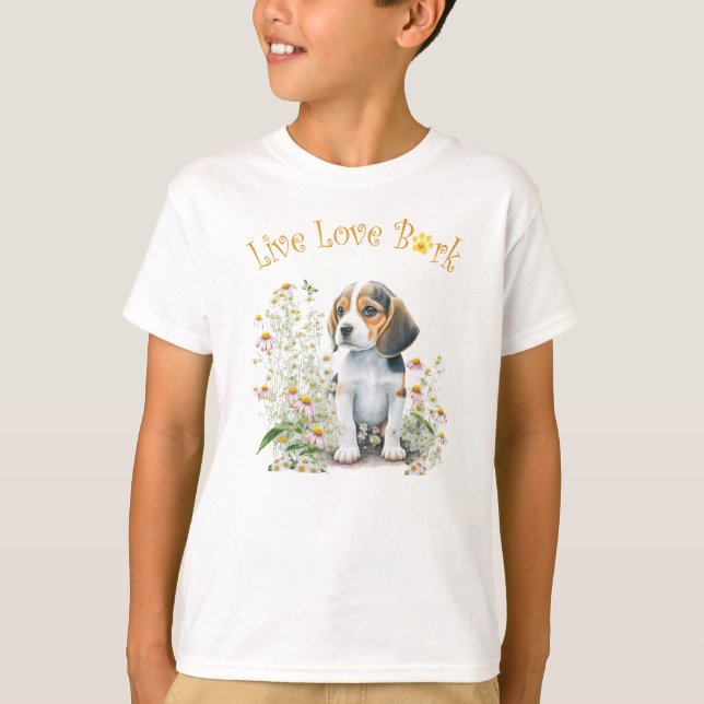 Camiseta Cute Beagle Dog Floral (Anverso)