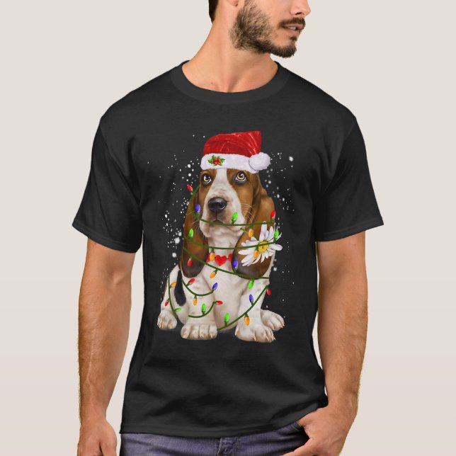 Camiseta Cute Beagle Dog Luces Santa Hater (Anverso)