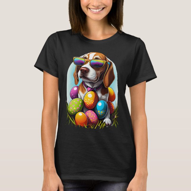 Camiseta Cute Beagle Easter Eggs Dog Costume Womens Mens Ki (Anverso)