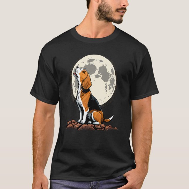 Camiseta Cute Beagle Howling at the Moon Beagle Mom (Anverso)