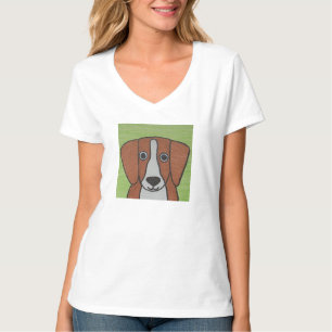 Camiseta Cute Beagle para mujeres con cuello de V