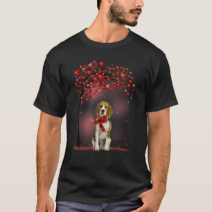 Camiseta Cute Beagle Pareja Valentine Love Tree Dogs Heart