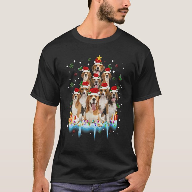 Camiseta Cute Beagle Santa Dog  Merry Christmas Xmas (Anverso)