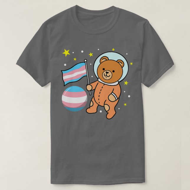 Camiseta Cute Bear Astronaut Trans Pride  (Diseño del anverso)